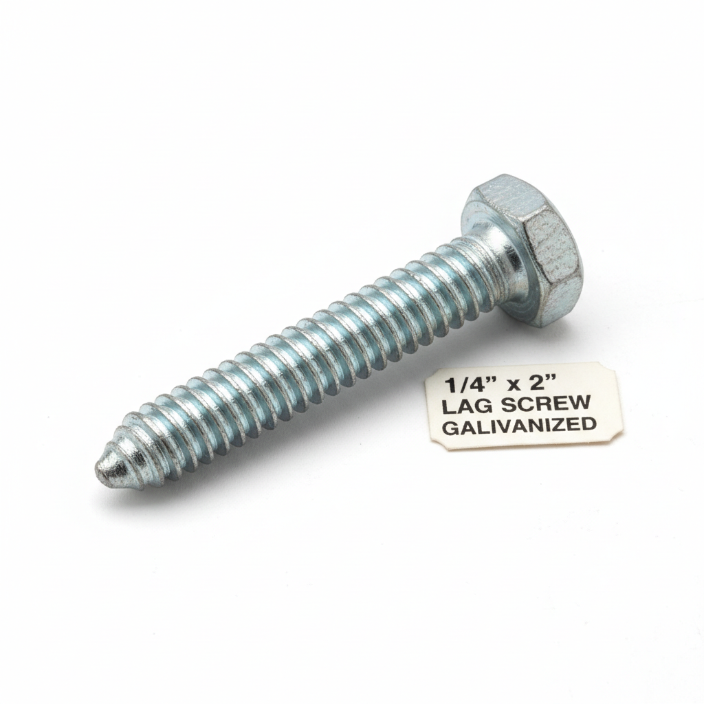Tirafondo galvanizado 1/4 x 2 pulgadas
